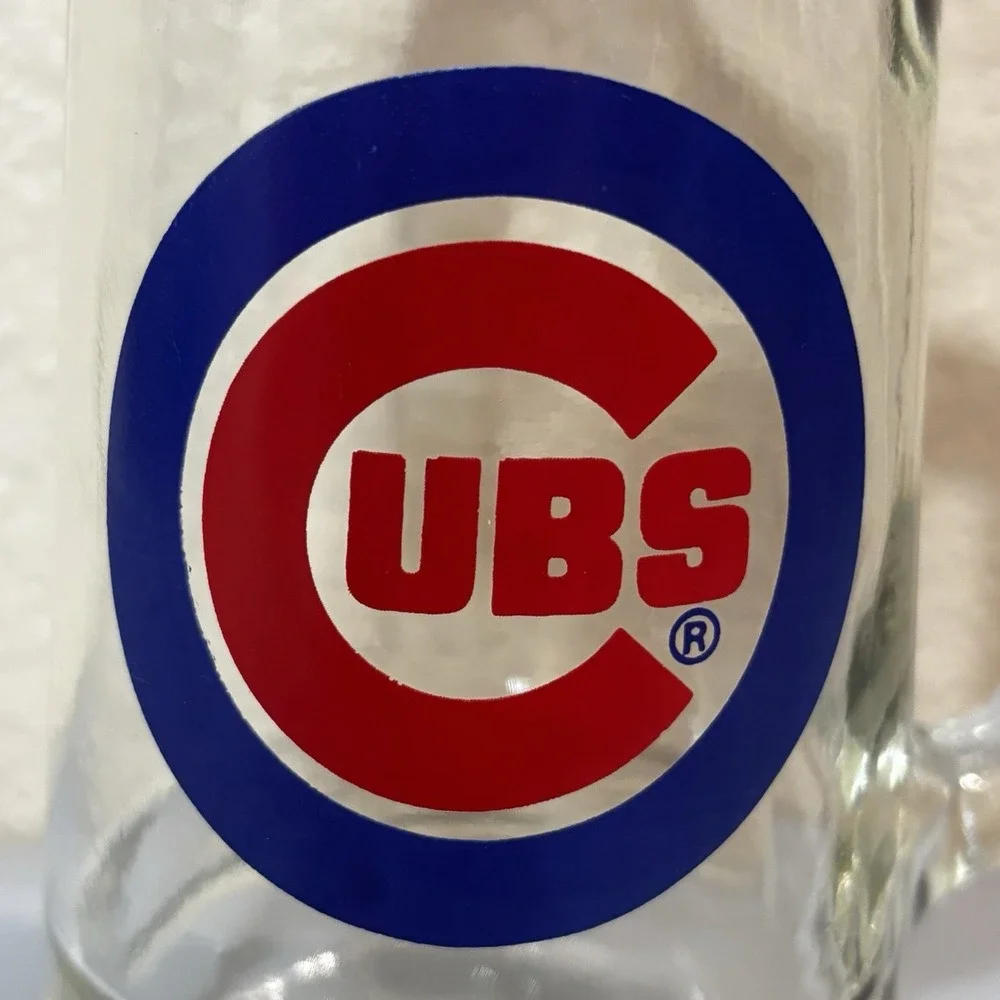Chicago Cubs MLB 25oz Mug Beer Stein Stadium Thick Glass Vintage Collectible